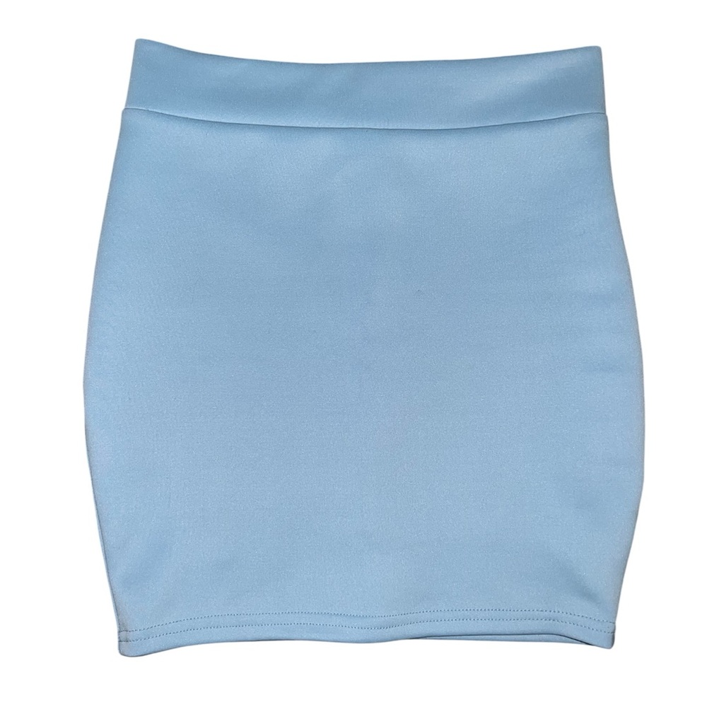 Revamped Sky Blue Mini Skirt